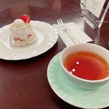 水戸プラザホテルの画像｜待合室でのサービスケーキと飲み物。
どちらも美味しかったです。