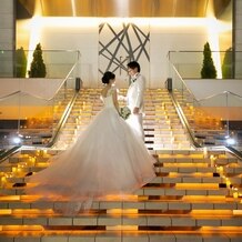 アルカンシエル luxe mariage 名古屋の画像｜★大階段
ライトアップで更に雰囲気UP