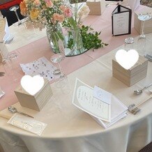 ピアザ デッレ グラツィエの画像｜イメージ通りのかわいいテーブル装花になっていました。引出物のカップを席札代わりに使いました。