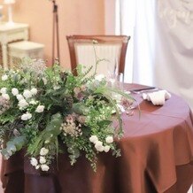 ＳＴ. ＭＡＲＧＡＲＥＴ　ＷＥＤＤＩＮＧ（セント・マーガレット　ウエディング）の写真｜新郎新婦席の装花