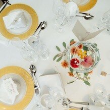 旧逓信省別館（きゅうていしんしょうべっかん　国登録有形文化財）の写真｜装花 テーブル