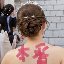 アートグレイス・ポートサイドヴィラの写真｜本番のヘアセット、リハーサル時よりぐちゃぐちゃ