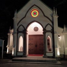 旧軽井沢礼拝堂 旧軽井沢ホテル音羽ノ森の画像｜夜の教会