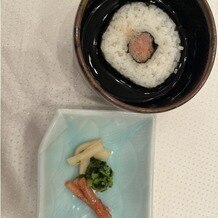 西鉄グランドホテルの画像｜ご飯　　
海苔巻き明太子茶漬け・香の物