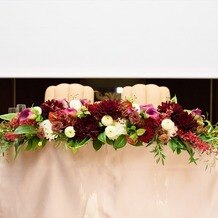 パレスホテル大宮(Palace Hotel Omiya)の画像｜メインテーブルの装花です
