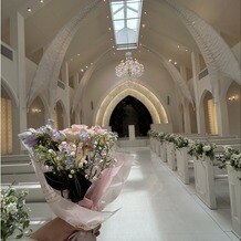アーカンジェル迎賓館　仙台の写真｜チャペルといただいた花束です