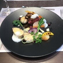 ベイサイド迎賓館　和歌山の画像｜試食の料理
下：魚料理　上：肉料理