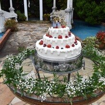 アニバーサリークラブ　フラワーガーデンの画像｜ガーデンで行ったケーキカットのケーキ