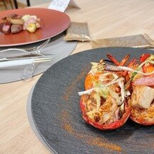 AILE d’ANGE NAGOYA（エルダンジュ ナゴヤ）の画像｜フェアの試食でいただいた肉料理と魚料理。とても美味しい。