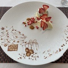 キュイジーヌ　フランセーズ　ラ・シャンス（環水公園内）の画像｜フェアで試食したデザート。クリスマス仕様でかわいかったです！