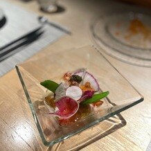 アカガネリゾート京都東山　（AKAGANE RESORT KYOTO HIGASHIYAMA）の写真｜オードブル。野菜のムースです。