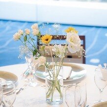 ＯＫＡＹＡＭＡ　ＭＯＮＯＬＩＴＨ（岡山モノリス）の写真｜テーブル装花