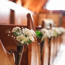 軽井沢教会の写真｜会場内はカメラマンしか撮影できません