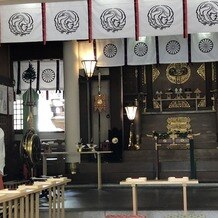 坐摩神社の写真｜厳かな雰囲気の中行われた神前式。