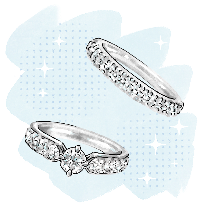 パヴェダイヤモンドの婚約指輪