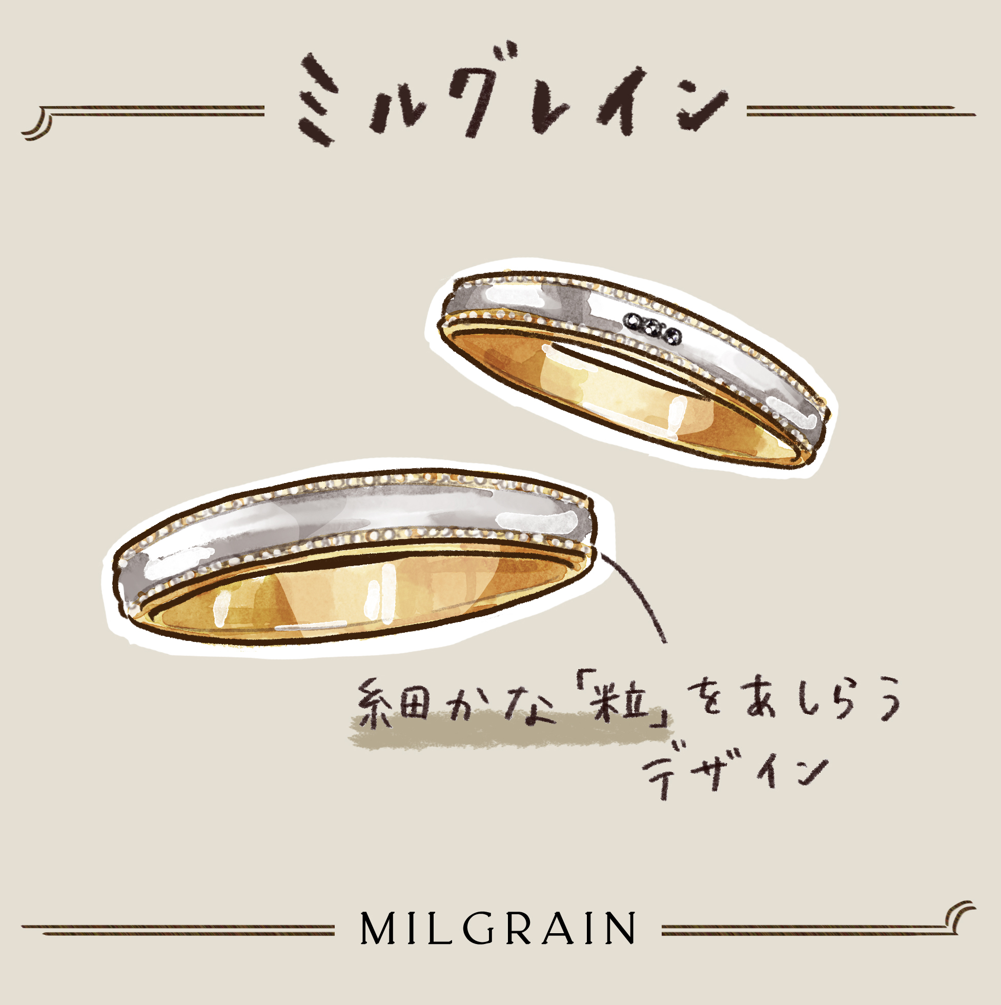 ミルグレインの結婚指輪