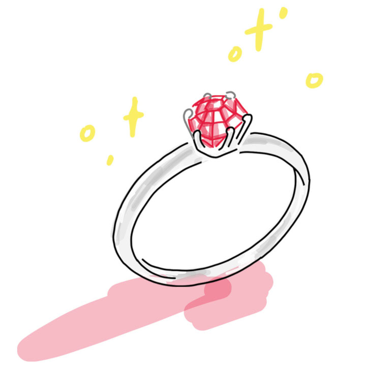婚約指輪のダイヤの代わりに誕生石を使う