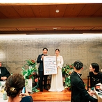 名古屋　河文：一人ひとりに手紙を贈って気持ちを一つに。ゲストの顔イラスト入りの結婚証明書もオリジナリティ満載
