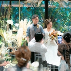 アルカンシエル luxe mariage大阪：リゾート感あふれる貸切空間やワクワクするおもてなしが決め手。ゲストが快適に過ごせる披露宴会場も魅力