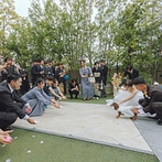 Miel Cocon（ミエルココン）：挙式でのリングドッグ、アフターセレモニーでの参加型イベントと、愛犬も一緒に楽しむことができた
