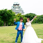 大阪城西の丸庭園 大阪迎賓館：2万坪もの敷地が広がる庭園から、大阪城を一望。国賓をもてなした由緒ある迎賓館でふたりらしい結婚式を