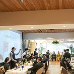 少人数専門会場 Cｏｎｃｅｐｔ １／ｆ （コンセプト・エフブンノイチ）：ドレスの色当てクイズを兼ねた再入場は友人がエスコート。チーム対抗ゲームなど、お楽しみが盛りだくさん