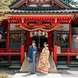 金澤神社：兼六園の緑に囲まれた鮮やかな朱塗りの御社殿で神前式。記憶に残る厳かな契りをここで