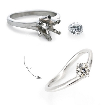 K.UNO BRIDAL（ケイウノ ブライダル）:[リフォーム婚約指輪] 譲り受けたリングや石を持ち込んで自分らしくリメイク