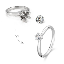 K.UNO BRIDAL（ケイウノ ブライダル）:[リフォーム婚約指輪] シンプルにリメイク！譲り受けたリングや石を自分らしく