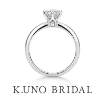 K.UNO BRIDAL（ケイウノ ブライダル）:[オーダーメイド]石座にイニシャル「M」のシルエットをデザイン