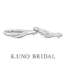 K.UNO BRIDAL（ケイウノ ブライダル）:[オーダーメイド]思い出の海をイメージした結婚指輪