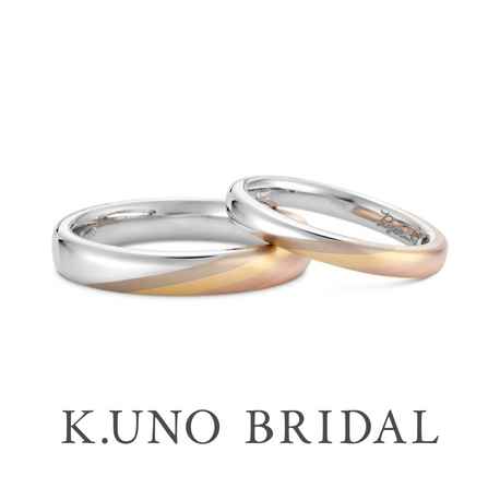 K.UNO BRIDAL（ケイウノ ブライダル）:[オーダーメイド]金属の色味で表現したのは、ふたりの想い入れのある“虹”