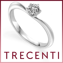 TRECENTI（トレセンテ）:【チポーラV】 ダイヤの輝きをきわ立たせるシンプルなデザイン