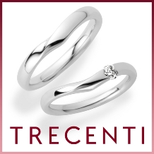 TRECENTI（トレセンテ）:【モダンハート】ハートシェイプのダイヤモンドが輝く結婚指輪
