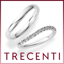 TRECENTI（トレセンテ）:【ハーフエタニティウェーブ01】途切れなく並ぶダイヤはふたりで過ごした日々を象徴