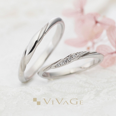 JEWEL SEVEN BRIDAL:S字ラインに沿うミルグレインとダイヤモンドが可憐に指を美しく魅せる