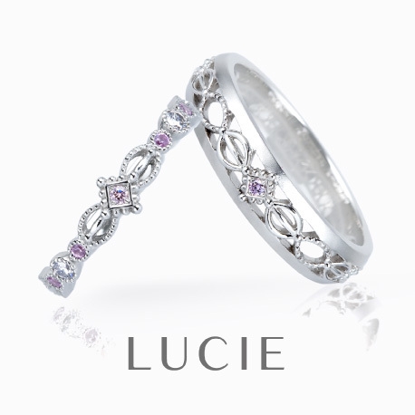 LUCIE（ルシエ）:【オートクチュール作品】クラシックなレース模様を モチーフにした結婚指輪