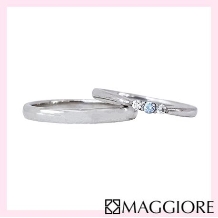 MAGGIORE アートダイヤモンド（マジョーレ）:【マジョーレ】ブルーダイヤが華やかなマリッジリング