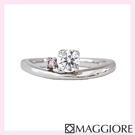 MAGGIORE アートダイヤモンド（マジョーレ）:4本爪の個性的なピンクダイヤ付きマジョーレオリジナルエンゲージリング！