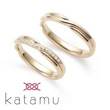 和テイストの結婚指輪【katamu】鍛造製法の丈夫なリング
