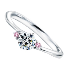 スッキリ優しいウェーブラインと可愛いピンクサファイアが人気の婚約指輪12万5千！