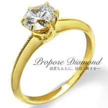 クラシカルゴールド好きな花嫁にお勧め★大粒0.5ctダイヤのプロポーズ婚約指輪！
