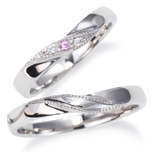 プラチナクラシカルミルグレインラインダイヤモンド結婚指輪がペアで15万6千円！
