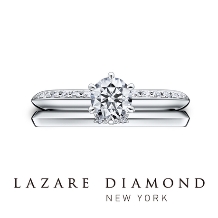 ラザール ダイヤモンド ブティック:【グレース】神々しい輝きを放つサイドメレが魅了する、 端正なエンゲージリング。