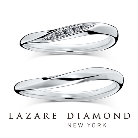 ラザール ダイヤモンド ブティック:【オーチャード】重ね着けも美しい、アシメントリーなウェーブタイプのリング。