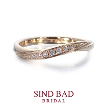 SIND BAD BRIDAL:結婚指輪【琉川　るかわ】ピンクダイヤモンド　マット加工の対照的なハーモニー