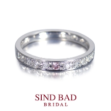 SIND BAD BRIDAL:結婚指輪【鏡花 きょうか】ハーフエタニティタイプ ピンクダイヤモンドをアレンジ