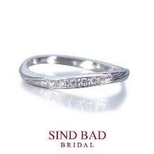 SIND BAD BRIDAL:結婚指輪【琉川　るかわ】７石のダイヤモンドとマット加工の対照的なハーモニー