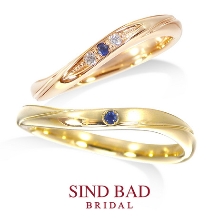 SIND BAD BRIDAL:結婚指輪【琉川　るかわ】ピンクゴールド・イエローゴールド　サファイヤ