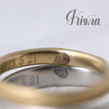 atelier Kiona.（アトリエ キオナ）:内側に二人の指紋★オリジナル刻印で二人だけの特別な指輪に。